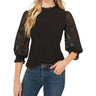CeCe Ruffle-Sleeve Mixed Media Top Size L Cece