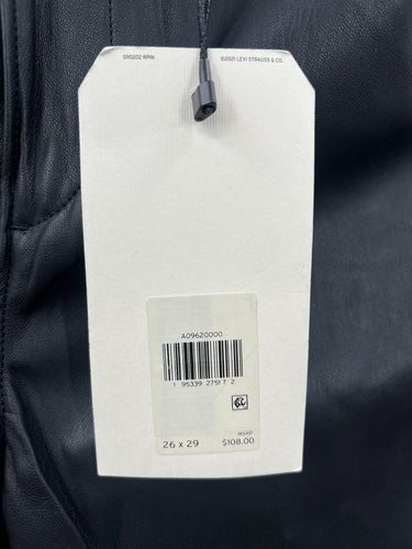 Levi's Faux Leather Pants Womens Black Straight Leg Trouser Coated NWT 26x29 Levi's