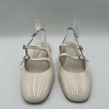 Stuart Weitzman Mary Jane slingback low-block Off White Patent heels Size 9B Stuart Weitzman