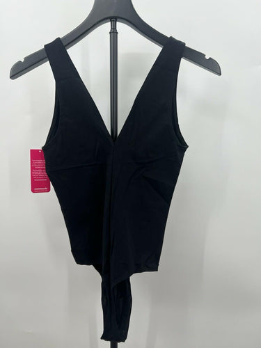 Commando Butter Luxe Deep V Bodysuit BDS042 Black Sleeveless Thong NWT Size M Commando