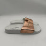 Valentino by Mario Valentino Sibilla Perforated Rose Gold Leather Slides EU 38 Valentino by Mario Valentino