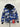 Noize Boys Blue and White Puffer Jacket Hood Mountain Cloud Print Size S
