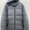 Chaps Puffer Jacket Mens Gray Hooded Water Resistant Freedom Stretch Winter L Chaps