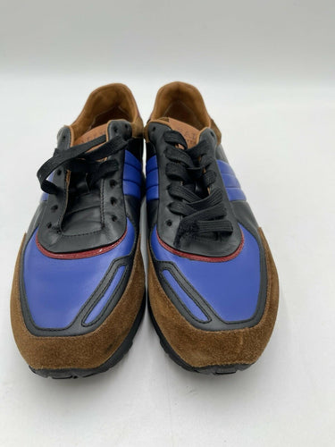 Men’s Bally Ascar leather runner sneakers blue, black, and brown Size 6.5 US