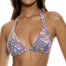 Luli Fama Pinkin' About You triangle halter Woman’s bikini top multicolor Size M Luli Fama