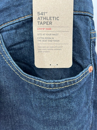 Levi's 541 Athletic Taper Jeans Dark Wash Extra Room Seat Thigh NWT - Size 38x34
