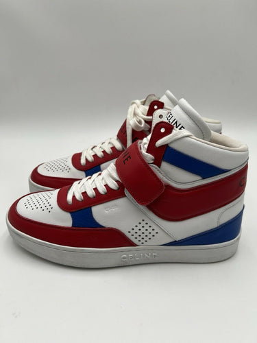 Women’s Celine CT-03 Trainer High sneakers in red, white, blue Leather Size 39