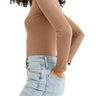 Madewell Ribbed Crewneck Full Coverage Bodysuit in Weathered Walnut Size X-Small Madewell