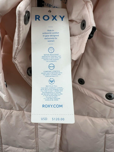 Roxy Puffer Vest Womens Pink Salt Hooded NWT Size M