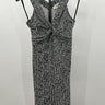 Ann Taylor LOFT Womens Black White Print Twist Knot Front Shift Dress 0 LOFT