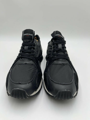 Roberto Cavalli Sport men's Black leather / nylon sneakers Size 7.5