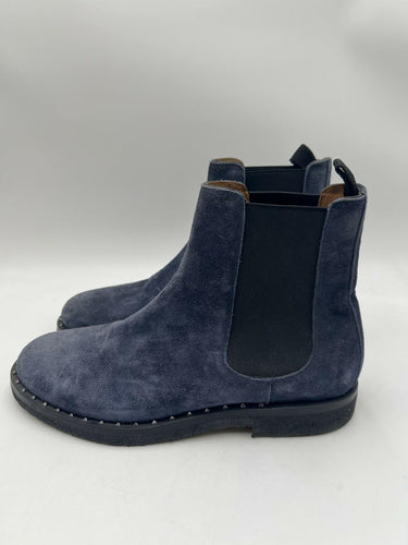 Valentino Garavani Men's Soul Rockstud Suede Chelsea Boots in blue Size 42 Valentino