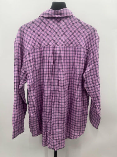 ABOUND Shirt Womens S Purple Mason Plaid Button Up Long Sleeve NWT - Size S