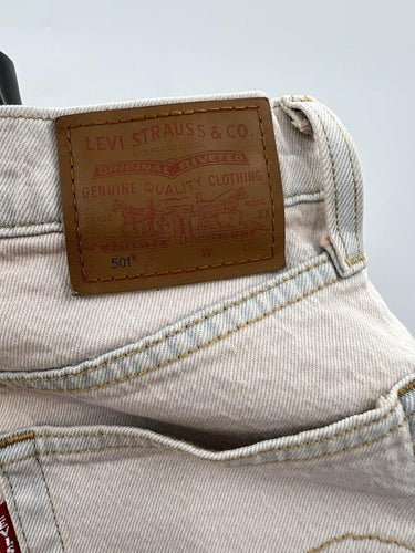 Levi's 501 Original Straight Leg Jeans Beige Oatmeal Denim - 25X26