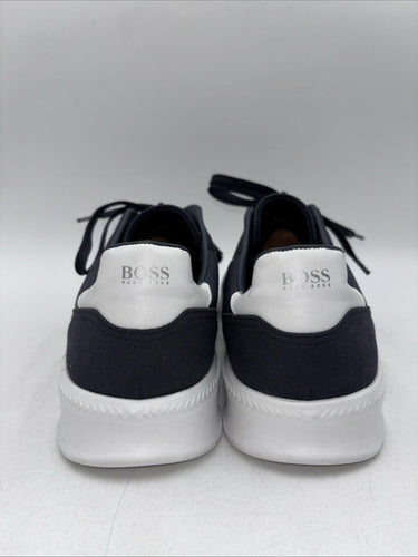 Men's BOSS Extreme Logo Running Low Top Lace Up Shoes Navy Blue Size 44