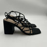 FARYL Black Strappy Lace Up Block Heel Knotted Square Toe Sandals Womens 8 Faryl