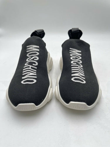 Women’s Moschino black knit slip-on sock sneakers Size 35