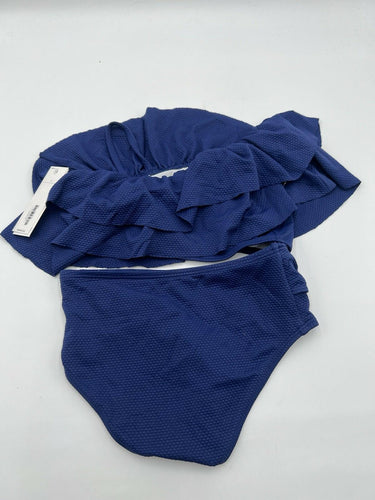 Janie and Jack Girls Bikini Set Navy Ruffle One Shoulder Ring 5 Janie and Jack