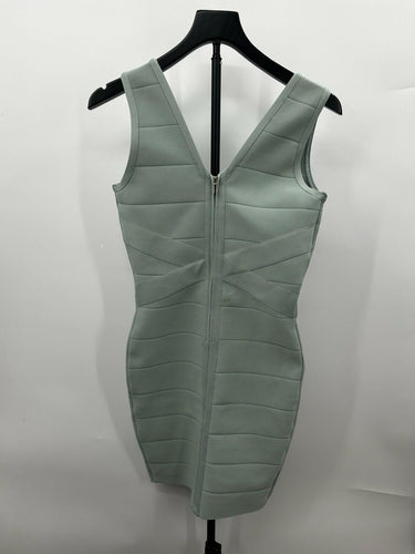 Bebe Woman’s mint green V-neck bandage mini dress Crisscross Waist Size S
