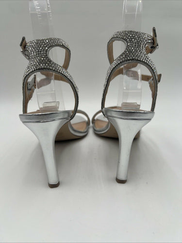 Women's Steve Madden Graycen Silver Rhinestone Heels Sandal Size 7M Steve Madden