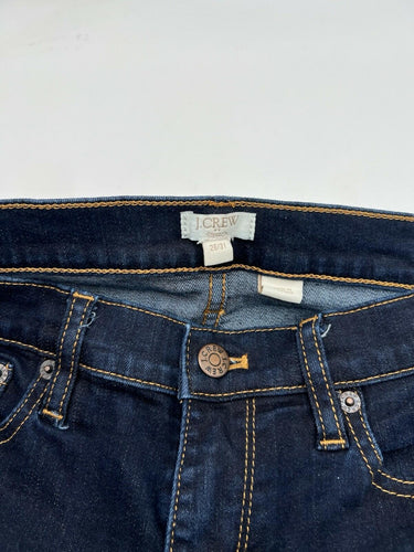 J Crew Stretch Jeans Womens Dark Wash Skinny Straight Mid Rise Denim Size 26x31 J.CREW