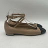Women’s Stuart Weitzman Eden Strap Flats in adobe/black Leather Size 6.5B Stuart Weitzman