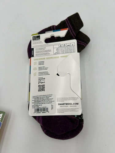 Smartwool Classic Hike Socks Merino Wool Purple Iris Ankle NWT Size M