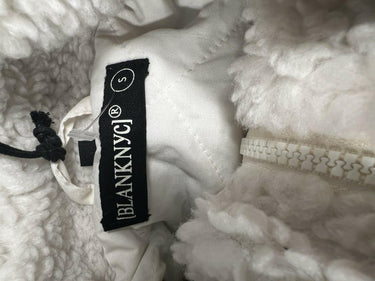 BlankNYC White Sherpa Knit Jacket Fair Isle Size S