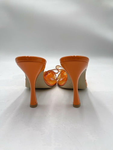 Nalebe Dimante Mule in orange PVC with a crystal-embellished bow Size 39.5 Nalebe