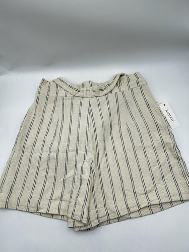 Bardot The Stripe Paperbag Woman’s Shorts Ecru Stripped Belted Waist Size 12/XL