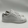 Valentino by Mario Valentino Ronald Logo Leather Sneakers White Sliver  Size 10 Valentino by Mario Valentino