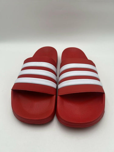 Adidas Adilette Cloudfoam Slides Red White Stripes Shower Mens Size 18