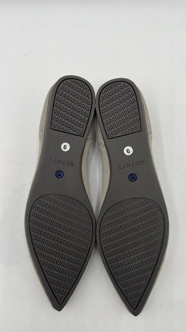 Rothy's Flax Birdeye The Point Flats Sleek Minimalist Design Light Gray Size 9 Rothy’s