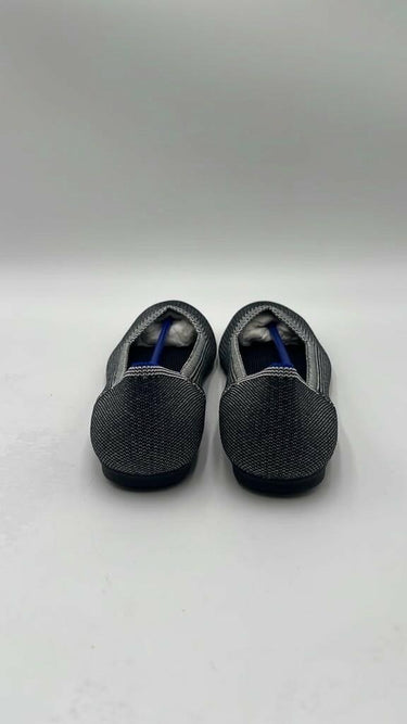 Women’s Rothys The Flat Grey Birdseye Herringbone Ballet Round Toe Size 6 Rothy's