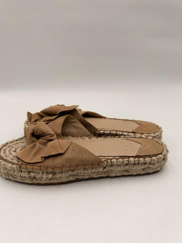 Alex + Alex Women’s Tan Suede Bow Espadrille Platform Slide Sandals Size 10