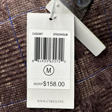 NWT Cyrus Women’s Long Sleeve Mink Jacket, Stockholm Plaid Size M Cyrus