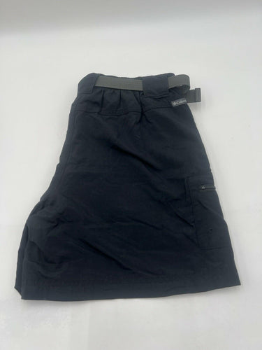 Columbia Black Cargo Hiking Shorts Womens Belted Nylon Zip Pocket Outdoor S Columbia
