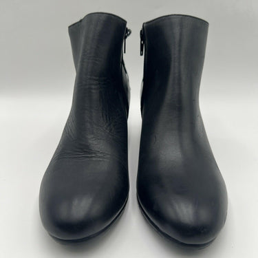 Crown Vintage Rena Black Leather Ankle Boot Size 7M Crown Vintage