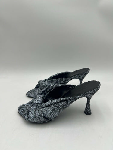 Balenciaga Drapy knot-front slide heels snake-print leather Size 38