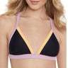 Salt + Cove Juniors' Contrast-Trim Triangle Bikini Top, Size XS Salt & Cove