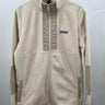 Columbia Womens Fleece Jacket Full Zip Cream Beige Colorblock Pockets XL Columbia