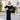Xscape Women's Evening Gown Off-the-Shoulder Floral Puff Sleeves, Navy, 8P, Xscape