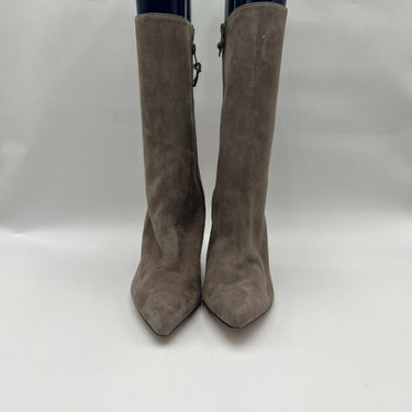 Women’s Alexandre Birman Gray Suede Side Zip Booties Size 41 Alexandre Birman