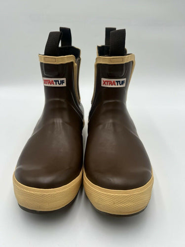 Xtratuf 6 in Ankle Deck Boot Legacy Rubber Waterproof Rain Boots Brown Size 9