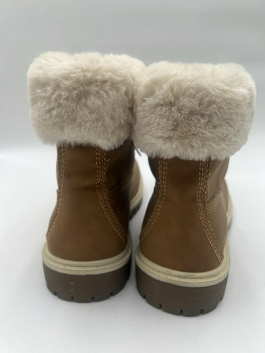 Unionbay Faux Fur Winter Lace Up Boots Tan Size 9