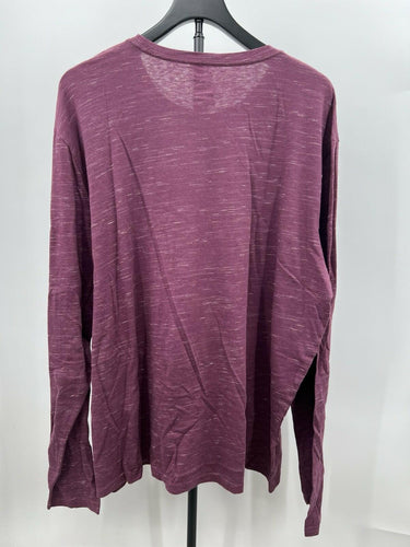 Abound Top Purple Plum Space Dye Long Sleeve Crew Neck Shirt XL
