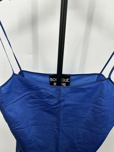 Boutique Moschino short, blue mini Satin dress Size 10