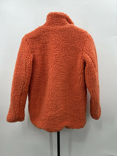 NWT Girl’s JouJou Orange sherpa jacket Button Snap Long Sleeve Size L / 14