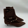 Valentino Garavani Suede Rockstud Flair ankle booties in brown Size 37 Valentino