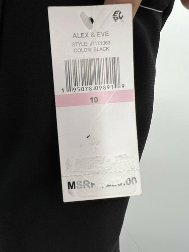 Alex & Eve Strapless 3D Floral Applique Evening Gown Black Formal Maxi SIZE 10 Flowers